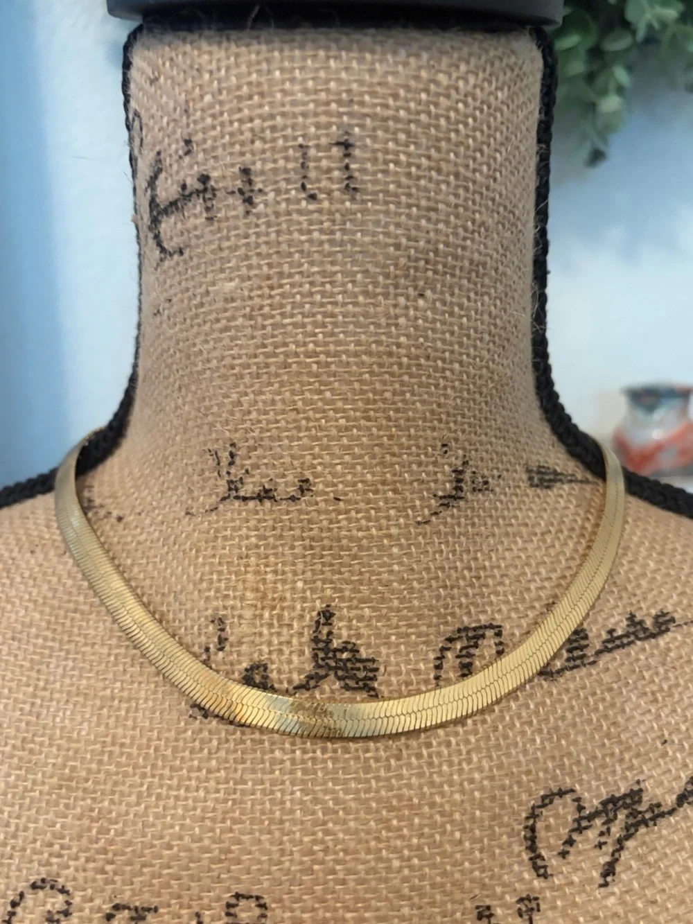 J. Crew Gold Herringbone Necklace